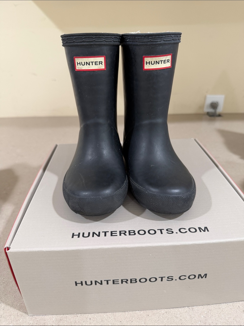Hunter Kids Black Waterproof Rain Boots